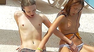 These girls are from Russia and they are really naughty, because they a lesbians and like to play with each other in dirty games. Today they wanted to swim and finger there.