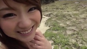 Mayuka Akimoto shows off her shaggy twat in outdoor scenes