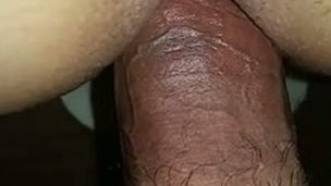 Buddy's chunky giant dick permeates tight hungry cum-hole of his lusty GF