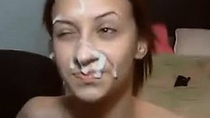 tenåring blowjob amatør facial